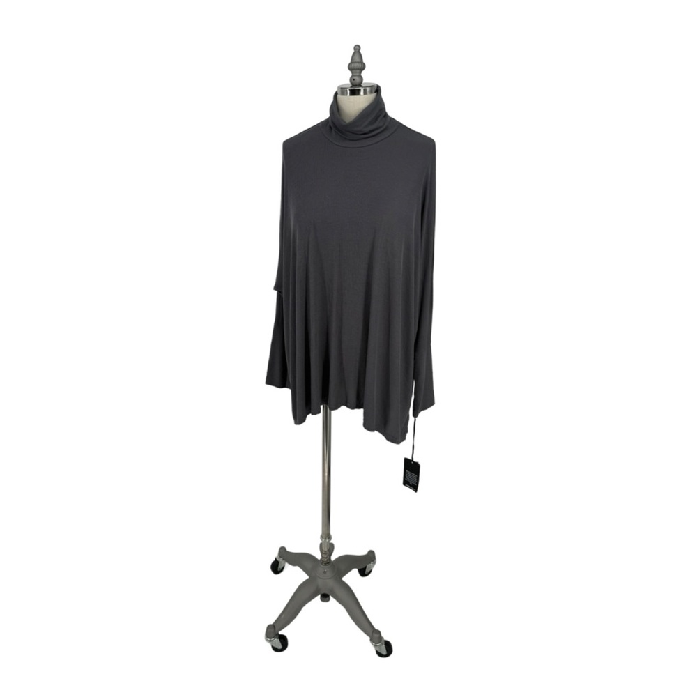 Michael Lauren Nero Draped Turtleneck Women Grey Medium $88